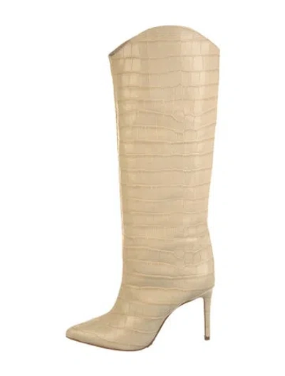 Pre-owned Schutz Embossed Leather Boots In Neutral