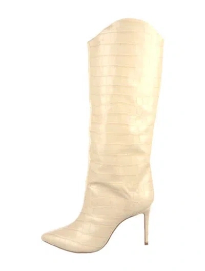 Pre-owned Schutz Embossed Leather Boots In Neutral