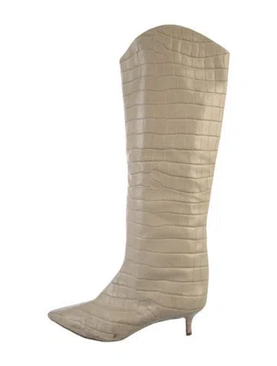 Pre-owned Schutz Embossed Leather Boots In Neutral