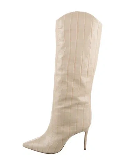 Pre-owned Schutz Embossed Leather Boots In Neutral
