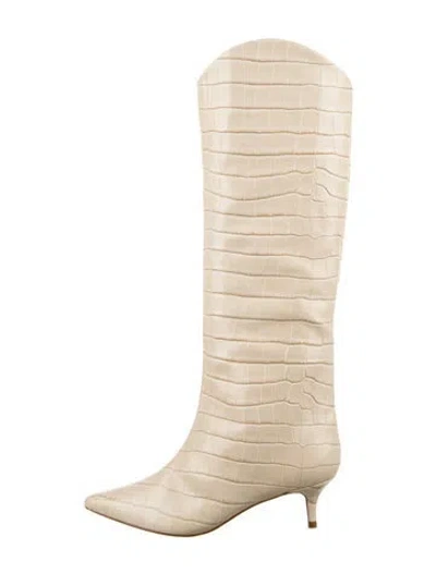 Pre-owned Schutz Embossed Leather Boots In Neutral