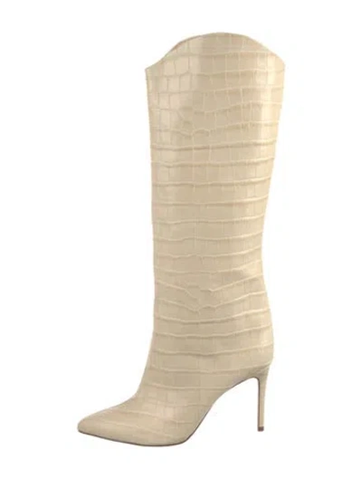 Pre-owned Schutz Embossed Leather Boots In Neutral