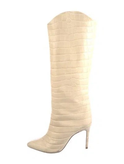 Pre-owned Schutz Embossed Leather Boots In Neutral