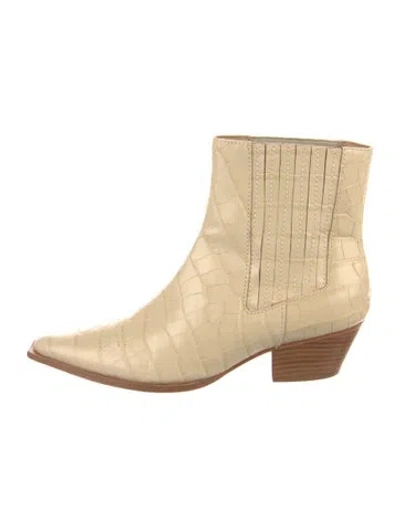 Pre-owned Schutz Embossed Leather Boots In Neutral