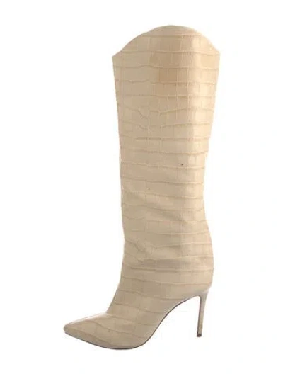 Pre-owned Schutz Embossed Leather Boots In Neutral