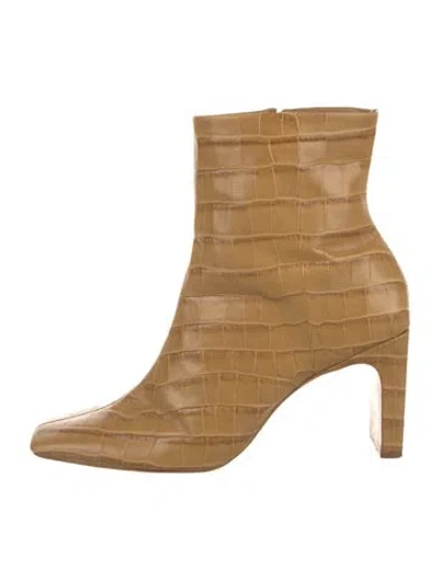 Pre-owned Schutz Embossed Leather Boots In Neutral