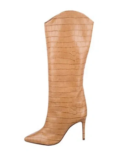 Pre-owned Schutz Embossed Leather Boots In Neutral