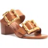 Schutz Women's Enola Double Buckle Block Heel Sandals In New Wood