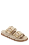 Schutz Enola Sporty Womens Slip On Open Toe Slide Sandals In Neutral