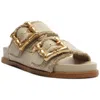 Schutz Enola Sporty Womens Slip On Open Toe Slide Sandals In Beige