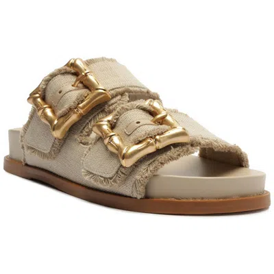 Schutz Enola Sporty Womens Slip On Open Toe Slide Sandals In Oyster