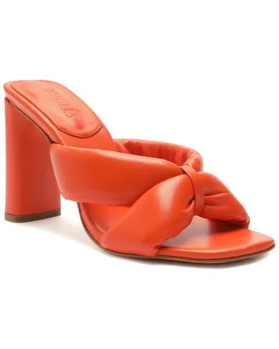 Schutz Fairy High Leather Sandal In Orange