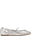Schutz Fechado Bow-embellished Ballet Flats In Silver