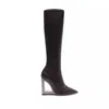Schutz Filipa Pointed Toe Wedge Boots In Black In Black