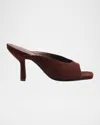 Schutz Finley Suede Mule Sandals In Brown