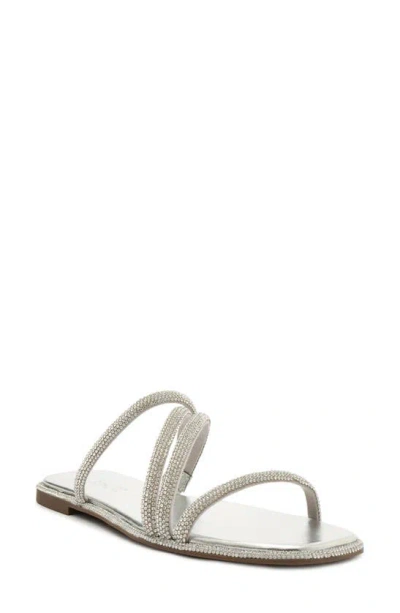 Schutz Giulia Slide Sandal In Silver