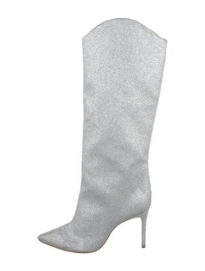 Pre-owned Schutz Glitter Boots In Silver
