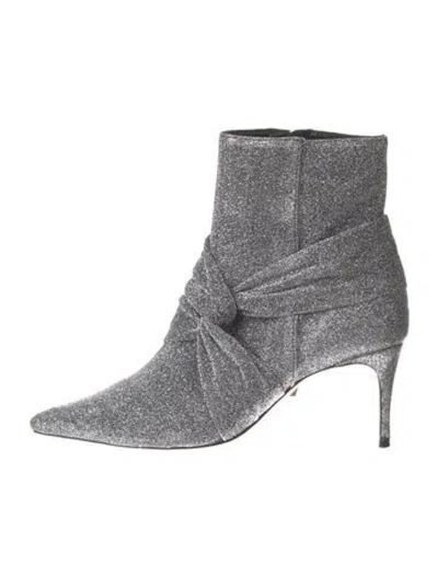 Pre-owned Schutz Glitter Glitter Accents Boots In Silver
