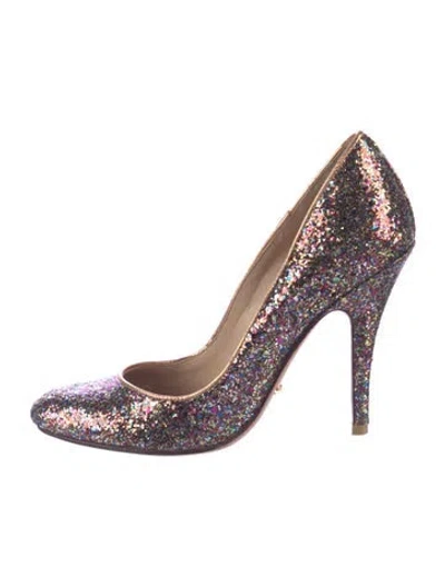 Pre-owned Schutz Glitter Printed Pumps In Metallic/pink