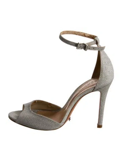 Pre-owned Schutz Glitter Sandals In Silver