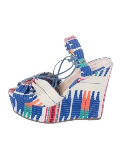 Pre-owned Schutz Graphic Print Pumps In Blue