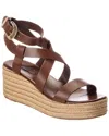 Schutz Harper Leather Flatform Sandal In Brown