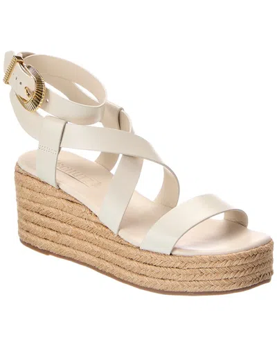 Schutz Harper Leather Flatform Sandal In White