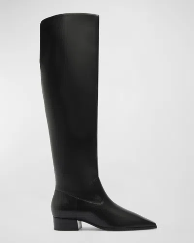 Schutz Helena Leather Over-the-knee Boots In Black