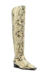 Schutz Helena Snake-embossed Over-the-knee Boots In Animal Print