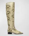 Schutz Helena Snake-embossed Over-the-knee Boots In Animal Print