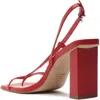 Schutz Heloise Block Heel Sandal In Scarlet