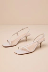 Schutz Heloise Linen Sandal In Beige