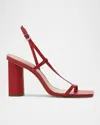Schutz Heloise Block Heel Sandal In Scarlet