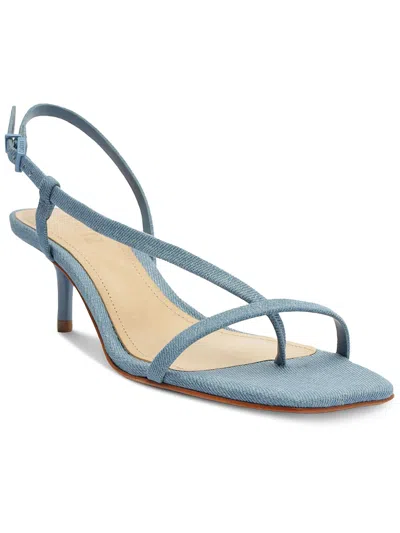 Schutz Heloise Womens Denim Open Toe Slingback Sandals In Multi