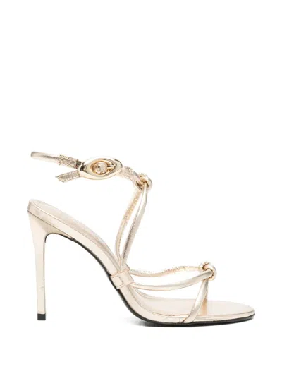 Schutz Hera Knotted Strap Sandals In Gold