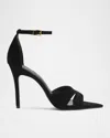 Schutz Hilda Leaf Suede Stiletto Sandals In Multi