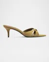 Schutz Hilda Suede Crisscross Stiletto Mules