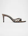 Schutz Inez Strappy Tortoise Slide Sandals In Brown