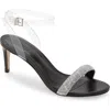Schutz Irina Clear Strap Sandal In Black-cristal/transparent