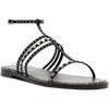 Schutz Isidora Studded Ankle Strap Sandal In Black