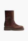 Schutz Jamie Platform Bootie In Cherry Wine