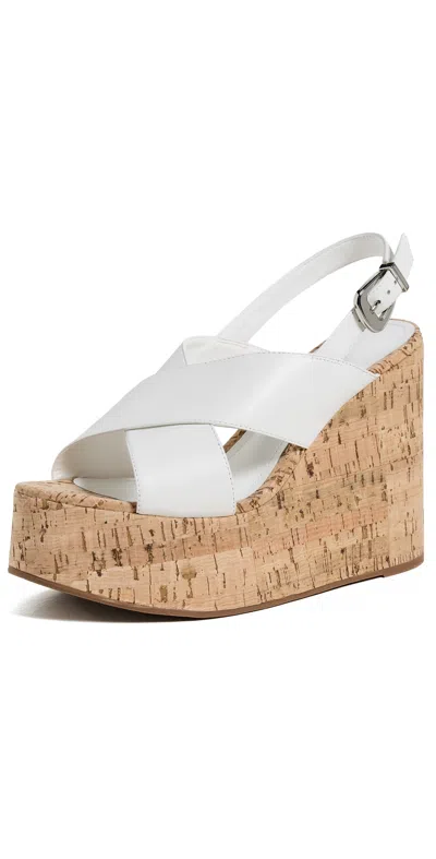 Schutz Jennifer Wedge Sandals White