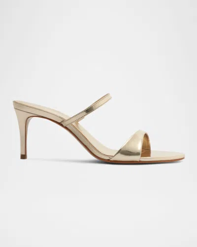 Schutz Jessica Leather Mid-heel Mule Sandals