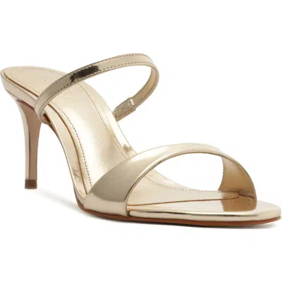 Schutz Jessica Metallic Slide Sandal In Silver