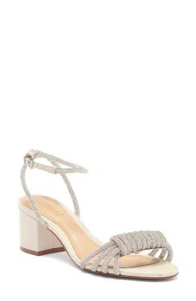 Schutz Jewell Rhinestone Block Heel Ankle Strap Sandal