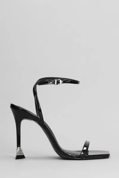Schutz Joanna Sandals In Black Patent Leather