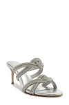Schutz Jocelyn Mule Sandal In Ciment/ Cristal/ Prata