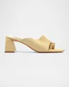 Schutz Jodie Mid Slide Sandal In Natural Nibs