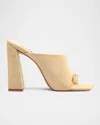 Schutz Jodie Toe-post Nubuck Sandals In Natural Nibs