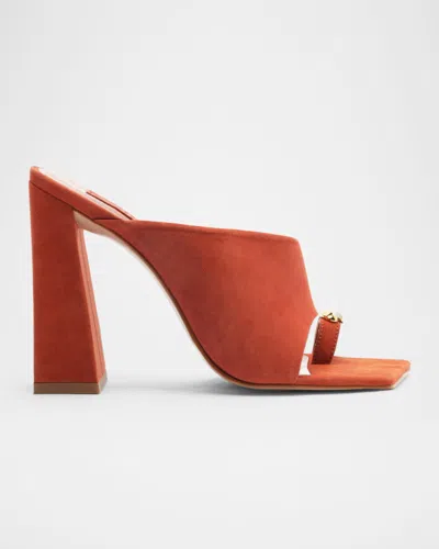 SCHUTZ JODIE TOE-POST NUBUCK SANDALS